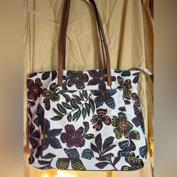 Upcycled Handbags - Tote Bag / Floral hand colored 
by Heidi